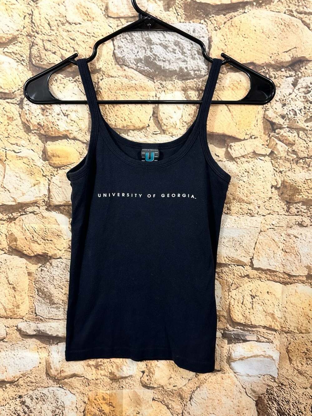 U-Trau University of Georgia Tank Top Medium Black Cotton